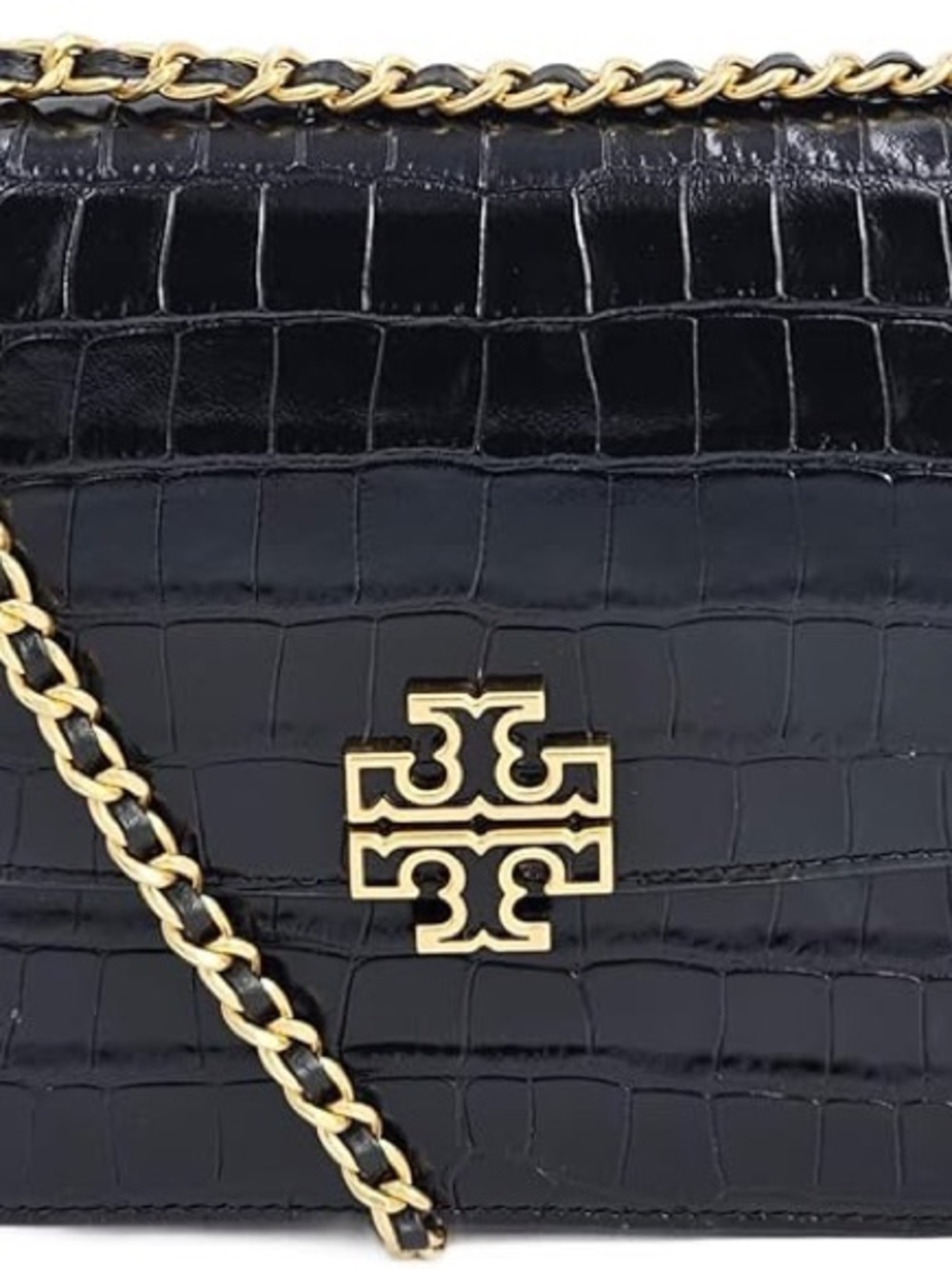Tory Burch 141019 Britten Embossed Black With Gold Hardware Women's Bag